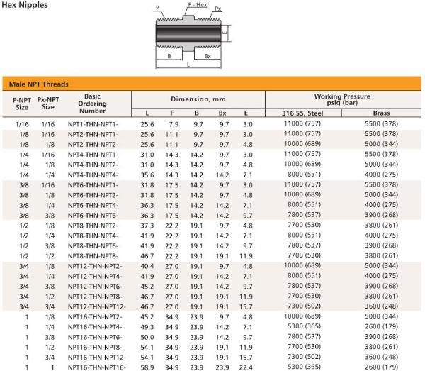 Chinese Factory NPT ISO Threads Instrument Pipe Fittings Stainless Steel Hex Nipples