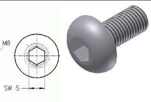 Half Round Head Screw M8 X14 Grade 10.9 for Angle Bracket 40X40