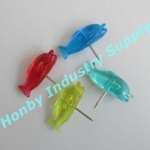 25mm Special Clear Fish Shape Head Push Pin for Decorations