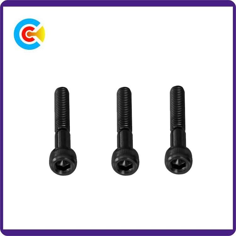 Black Zinc Carbon Steel M12 Hexagon Knurled Cheese/Cylindrical Head Screw