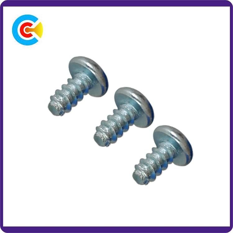 DIN/ANSI/BS/JIS Carbon-Steel/Stainless-Steel 4.8/8.8/10.9 Flat Tail Phillips/Cross Pan Head Self-Tapping Screws