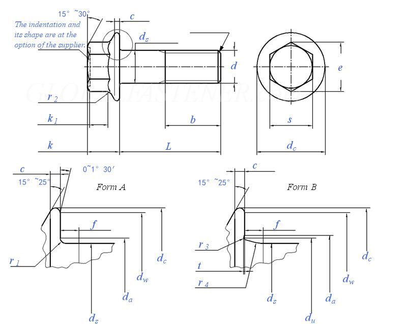 Dacromet DIN 6921 Hexagon Flange Bolt Made in China