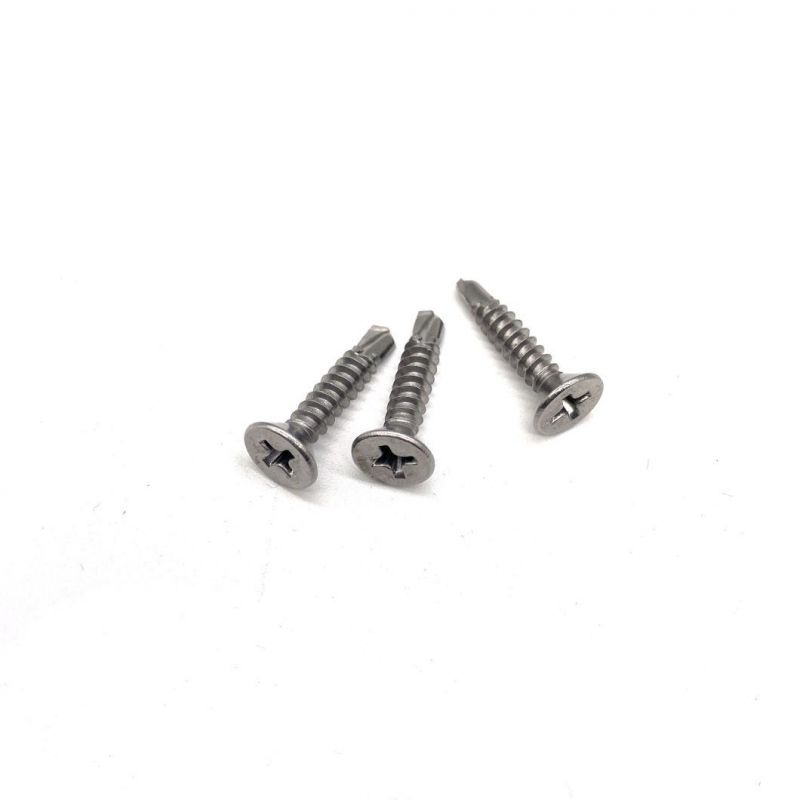 Ss410 Stainless Steel 304 316 Phillips Cross Recessed Countersunk Head Self Drilling Screw