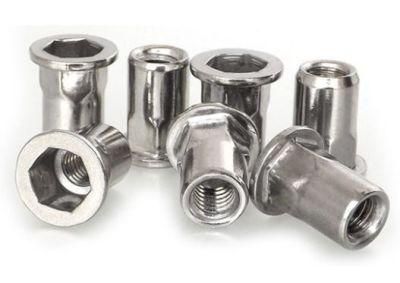 304 Stainless Steel Flat Head Inner and Outer Hexagon Rivet Nut Small Countersunk Head Half Hexagon Rivet Nut M3-M12
