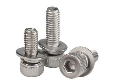 304 Stainless Steel Three Combination Hexagon Socket Head Screw with Flat Spring Washer M2 5m3m4m5m6