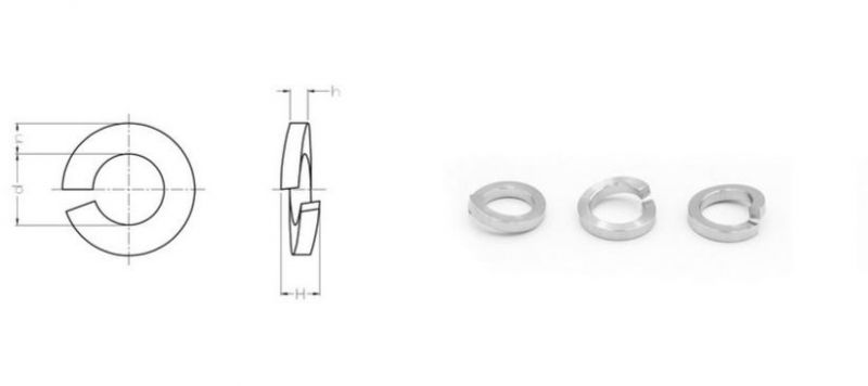 GB/T 93 304 Stainless Steel Single Coil Spring Lock Washers-Normal Type