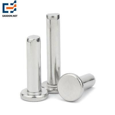 6mm Folder Metal Blind Rivet Small Cup Head Rivets Plain Stainless Steel Semi-Tubular Rivet SS304 Solid Rivets for Hardware