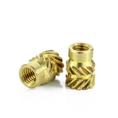 Custom Precision CNC Machining Service Turning M12 Brass Knurling Thread Insert Nuts in Competitive Price