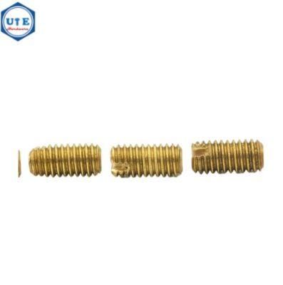 DIN551 Slotted Drives Set Screws with Flat Point with Brass H59 Material
