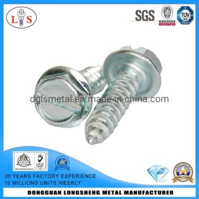 Top Quality Hexagon Head Slotted Blue Zinc Screws