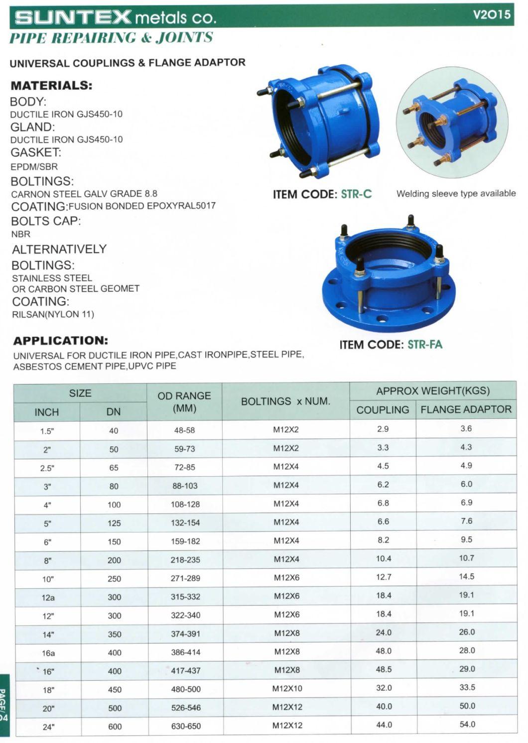 Flange Adapter for Ductile Iron Pipe Steel Pipe