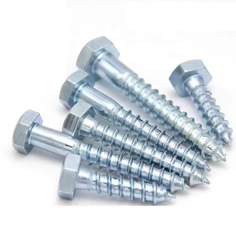 ASME B18.6.1 Hex Head Lag Screw Wood Screw Carbon Steel Zinc Plated Galvanized