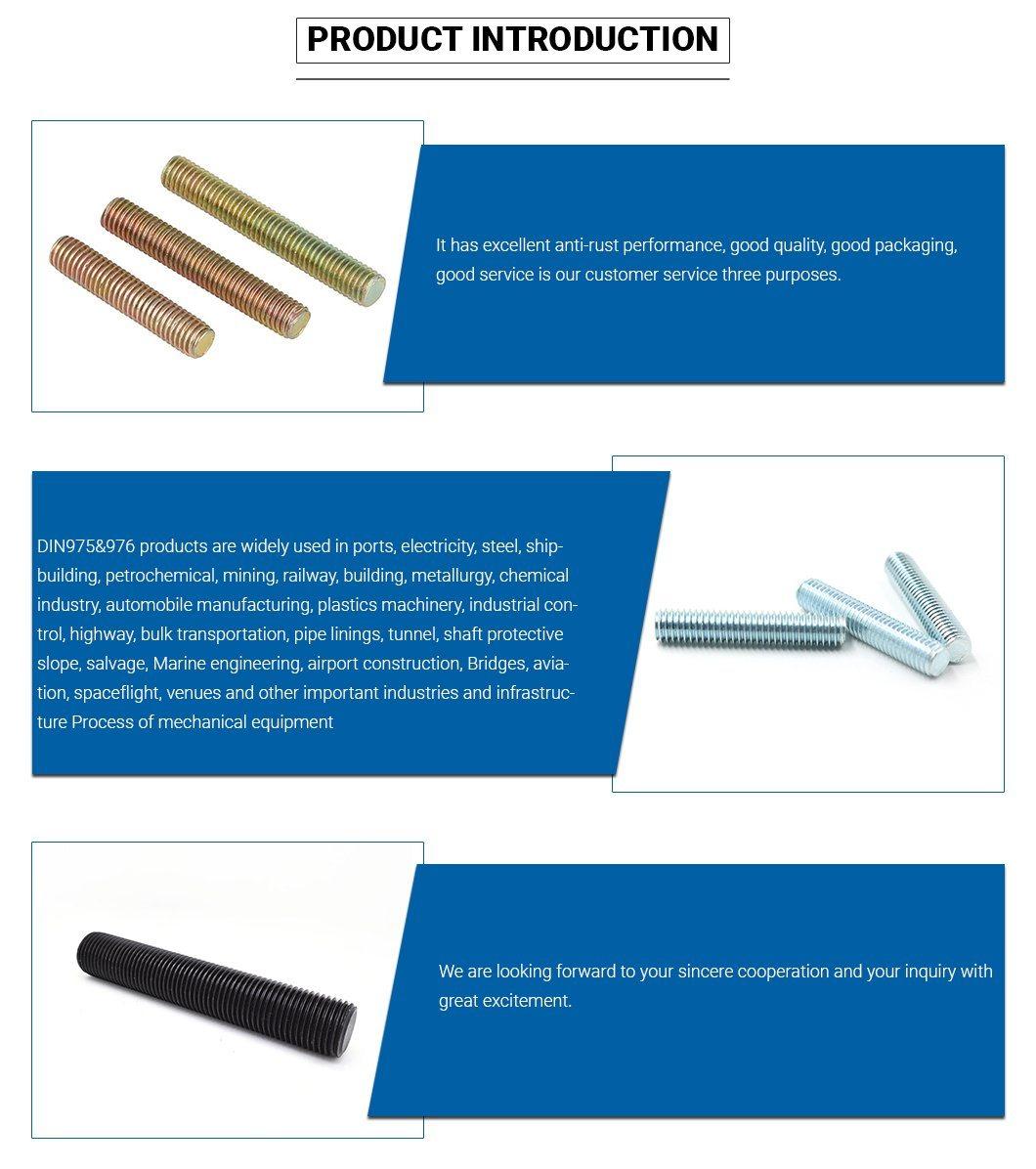 Grade4.8 Black Full Thread Threaded Rod DIN 976 Threaded Bar DIN 975 Stud Bolt