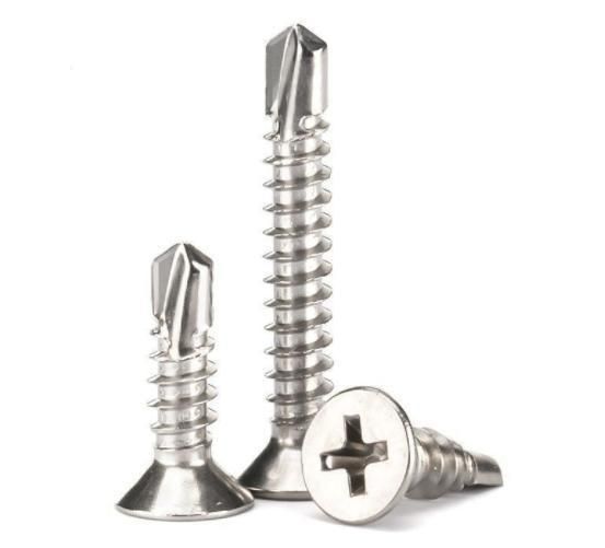 Flat Pozi Rod Hanger White and Blue Zinc Raise Countersunk Head Stainless Steel Pipe Self Tapping Drill Drilling Screw