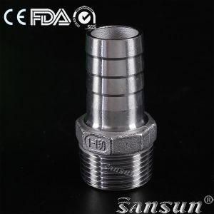 High Quality Sanitary Stainless Steel Pipe Fitting Hygienic Male Thread Hexagon Hose Nipple