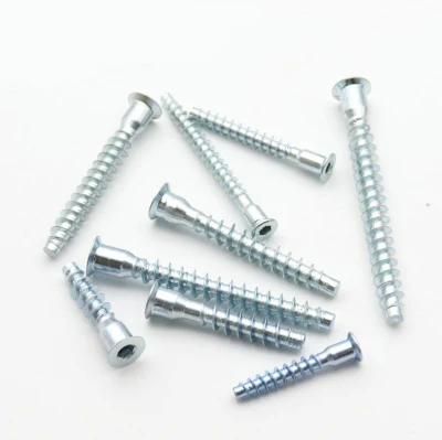 Furniture Confirmat Screw 7X50mm Hex Socket Wood Screws Zinc Plated