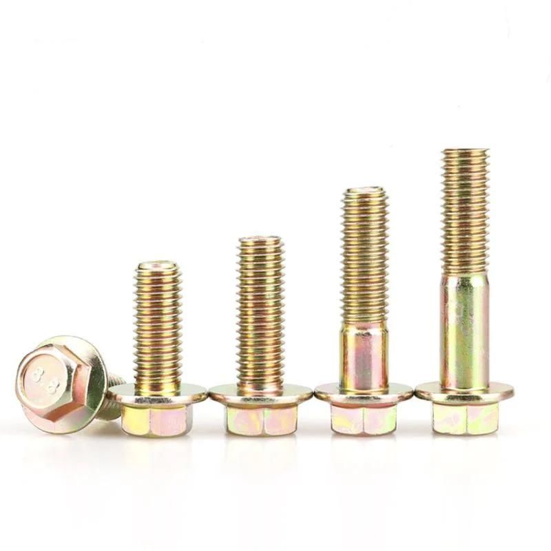 Wholesale DIN6921 Grade4.8/8.8/10.9 Yellow Zinc Coarse / Fine Thread Hex Flange Head Bolt