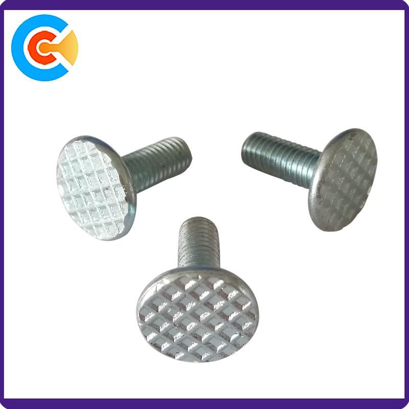 DIN/JIS/GB/Unc/Swb Carbon Steel Galvanized M5 Round Head Embossing Screw