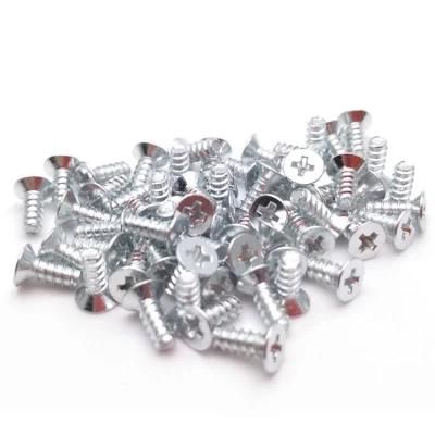 Zinc Plated Steel Small Countersunk Cross Phillips Flat Head Screw