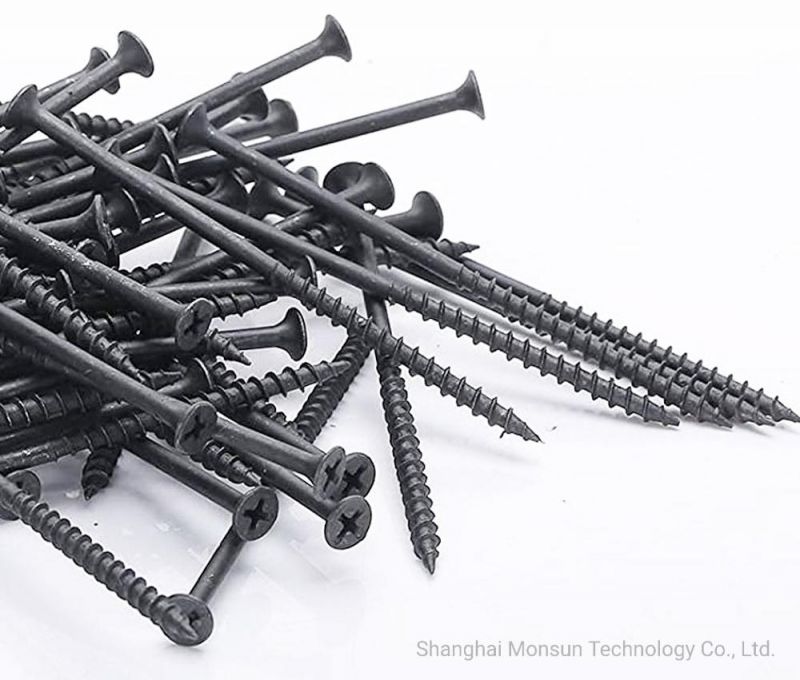 Black/Gray Phosphating Bugle Head Partial Fine / Coarse Thread #2 pH Recess Drywall Screws for Wooden Structure