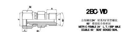 2bc Metric Bsp with Bonded Seal Thread Hydraulic Tube Fittings