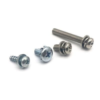 High Precision Slotted Pan Head Combination&Sems Screw with Round Washer