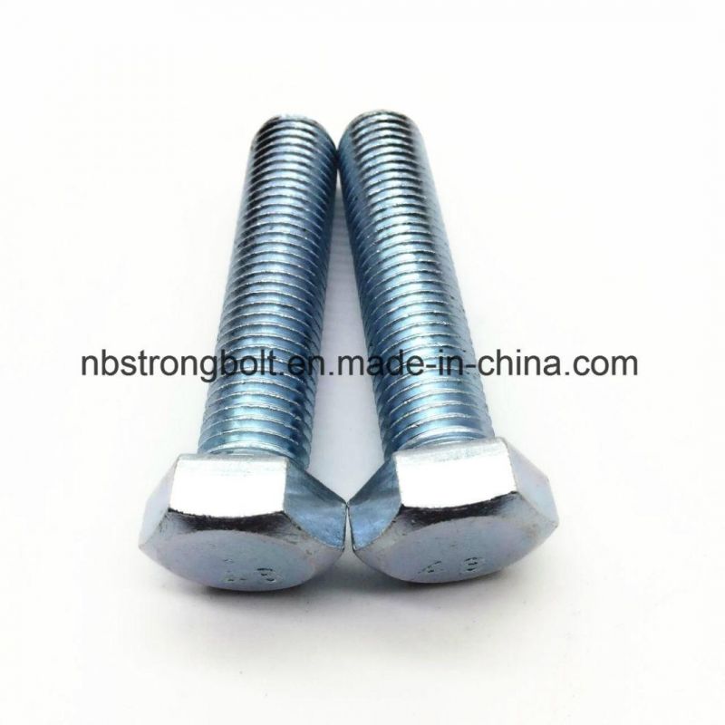 DIN933 Screw Hex Bolt Gr. 8.8 with White Zinc Plated Cr3+ M16X70
