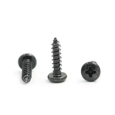 M1.4 M1.8 M2.0 M2.2 M2.5 M3.0 M3.5 M4.0 Pan Cross Recess Head Black Self Tapping Thread Forming Screw for Plastic