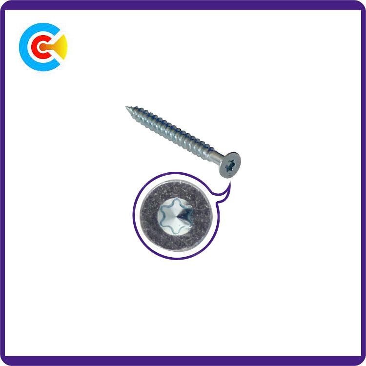 GB/DIN/JIS/ANSI Carbon Steel 4.8/8.8/10.9 Galvanized/ Pan Six-Lobe Blossom Countersunk Screws
