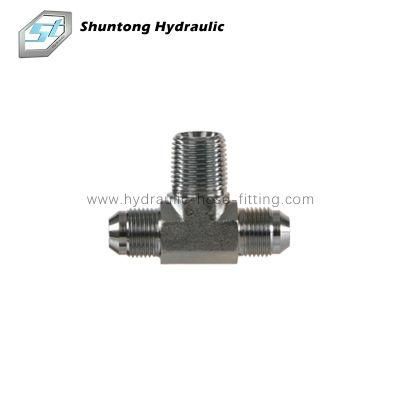 OEM China Factory Manufacturer Hose Assembly Hydraulic Hose Adaptor Jic Male 74&deg; Cone or NPT Male Branch Tee