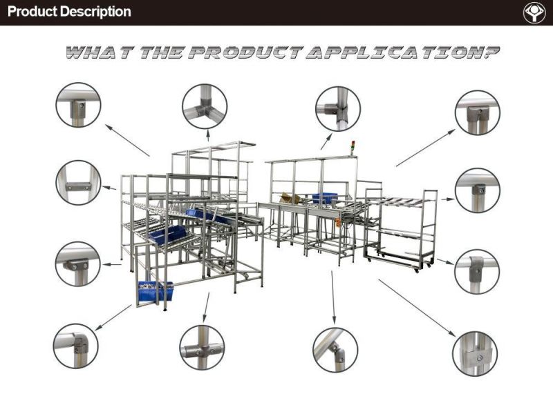 Aluminum Pipe Fitting Aluminum Pipe Joint for Lean Production Building Kit System Low Cost Intelligent Automation/ Rack/ Cart/Workbench