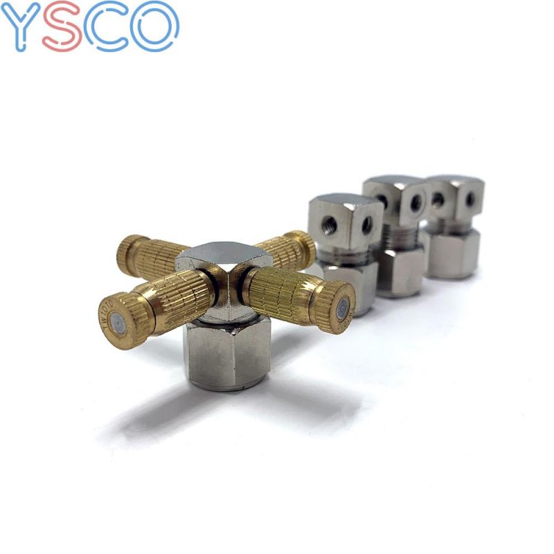Ys 1/4" Fog Mist Nozzle Multiple Connector with 4 Nozzle Seats