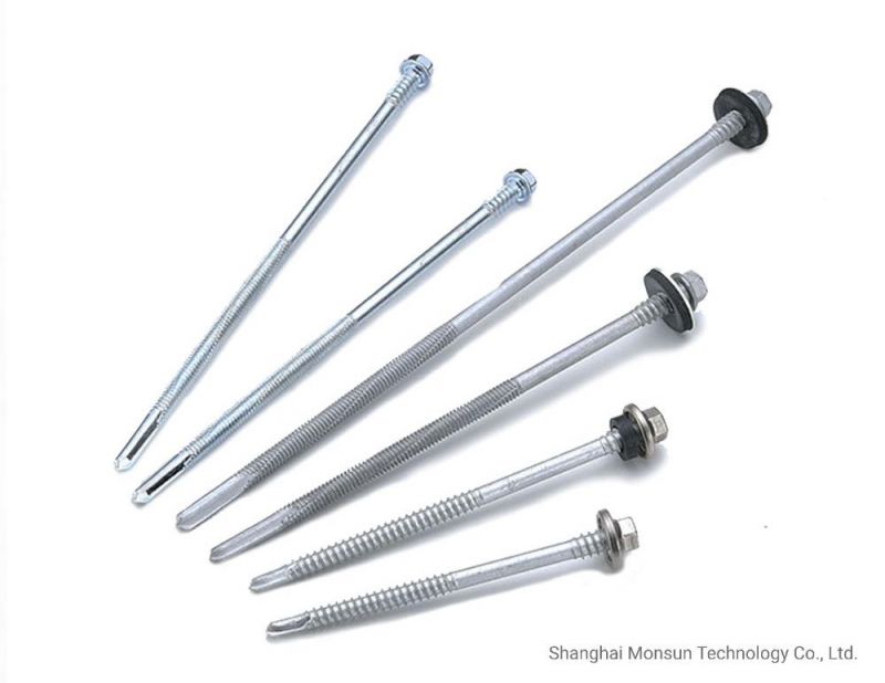 Mechanical Galvanized Steel Hex Washer Head Self Drilling Screw with Bonded Sealing Washer