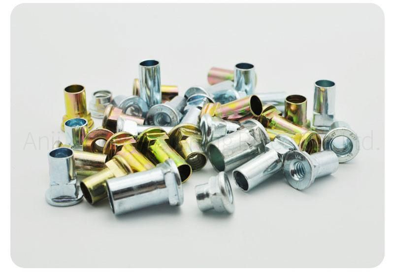 Blue and White Zinc Plated M6m8 Rivet Nut Furniture Hardware Fastener Connector