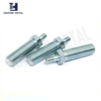 Zinc Plate Partial Teeth Stud Bolt with Hexagon Step