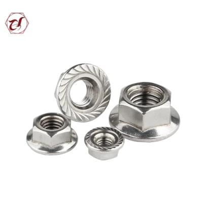 304 Stainless Steel A2-70 Hex Head Flange Serrated Nut/DIN6923 SS316 Flange Nut