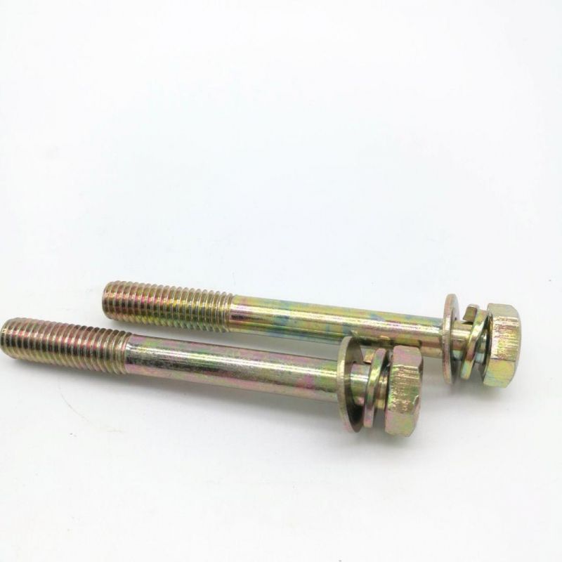 Cross Recessed Hex Bolt with Spring and Plain Washer Assemblies