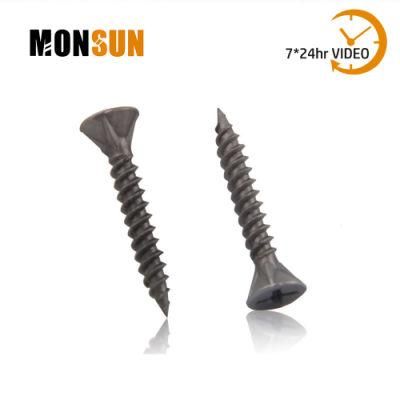 Black/Gray Phosphated Bright Zinc Flat Phillipshead Self Tapping Cement Board Screw Made in China