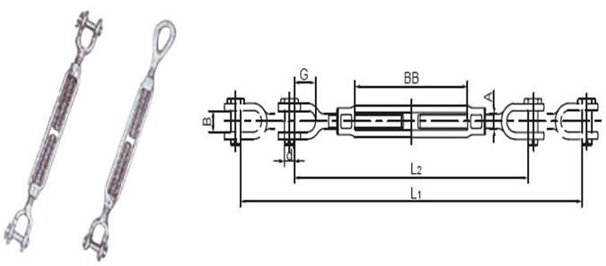 Stainless Steel 316L Turnbuckle Forged Us Type in Good Quality
