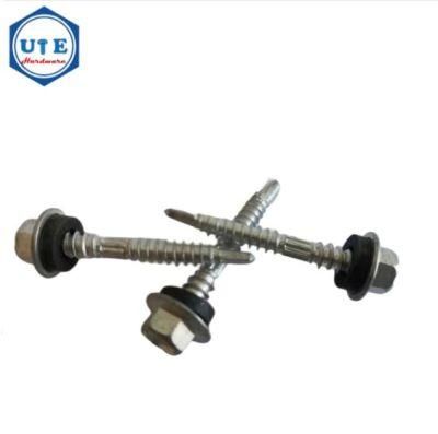 Hex Flange HD Double Thread Self Drilling Screws (W/Black EPDM Washer) for Bangkok Market (hardware &fasteners)