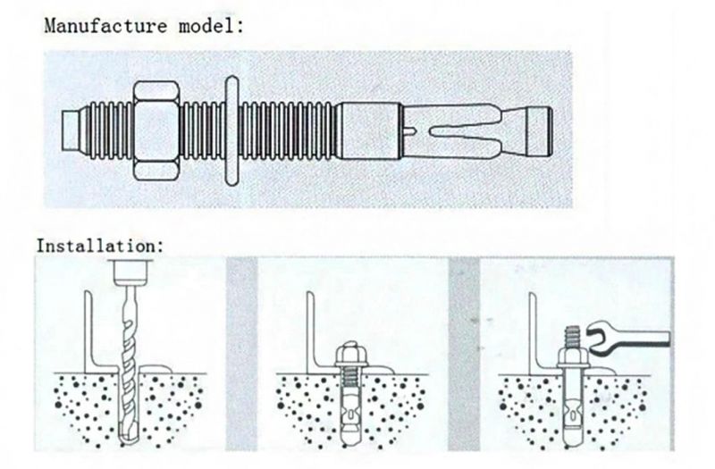 Galvanized Grade 4.8 M6-M36 Drop in Expansion Anchor Bolt