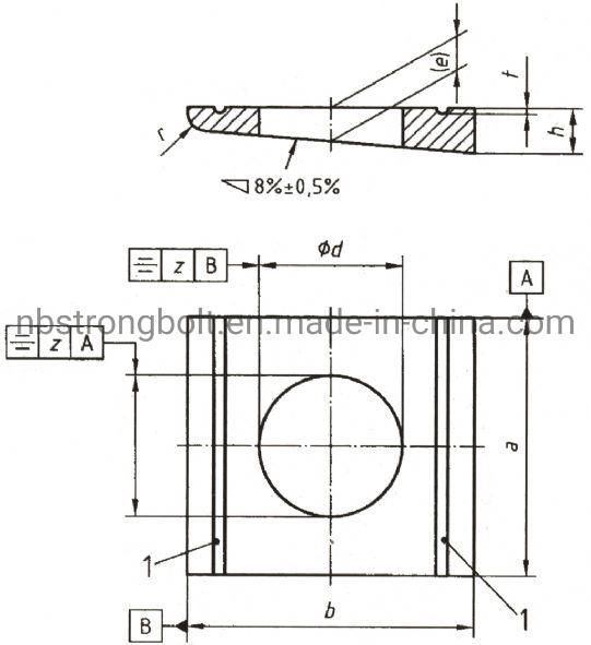 Square Taer Washers for Use with Channel Sections