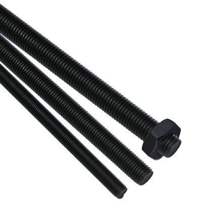 Custom Carbon Stainless Steel Thread Rod Black DIN975 DIN976/A193 B7 L7 Stud Bolts and A194 2h Nut Threaded Rods Bar