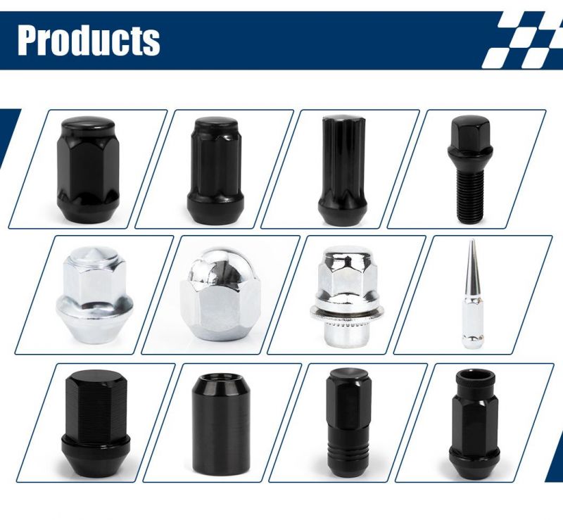 24PCS 14X1.5 Lug Nuts 1.7" with Chrome 43.18mm Tall 13/16" Hex