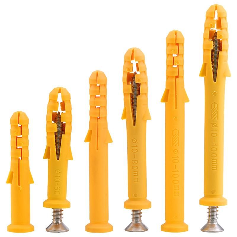 Straight Through Wall Plug Expanding Plastic Wall Screw Anchors for Window Hardware Fasteners