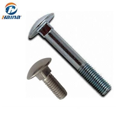 Blue-White Zinc Plated/Galvanized Carriage Bolts/Mushroom Head Square Neck Carraige Bolts (Grade 2 Grade5)
