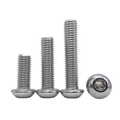 Stainless Steel 304 316 Button Head ISO7380 Hexagon Socket Bolt Allen Round Head Machine Screws