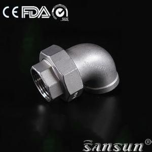 Sanitary Stainless Steel Hygienic Pipe Fittings Food Processing 90 Degree Female Threaded Elbow