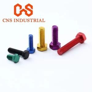 Quality Fastener Manufacturer Aluminum Alloy 6061 7075 Anodized Bolts Hex Head Bolt Colorful Screws