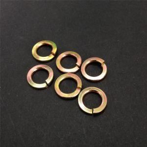 Carbon Steel Flat Washer Spring Washer in Yellow Color Zinc